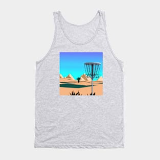 Disc Golf a Desert with Pyramids Tank Top